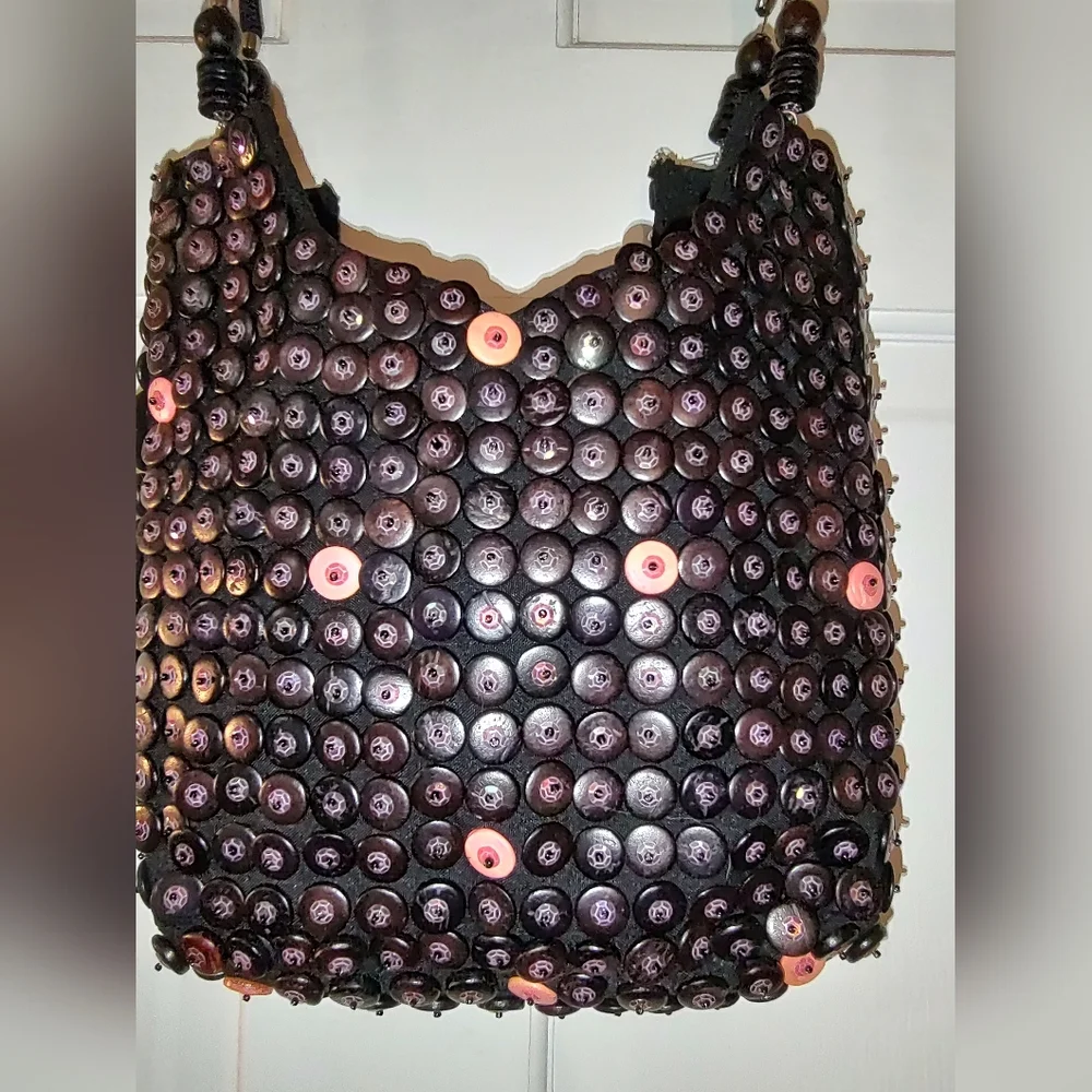 Mido Collection Button, Beaded, & Shell Handbag - Picture 2 of 12